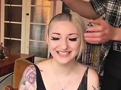 Blond With Tatoos Shaves Her Head Free Porn 5d Xhamster